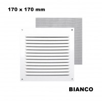 GRIGLIA VENTILAZIONE AREAZIONE DA ESTERNO IN ALLUMINIO BIANCA QUADRATA CM 17X17