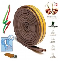 GUARNIZIONE X PORTE FINESTRE PARA SPIFFERI IN GOMMA ADESIVA 6 MT (2X3) PROF. 