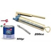 INGRASSATORE MANUALE 200cc CON PROLUNGA e TESTINA A PUNTA + GRASSO AL RAME 900g