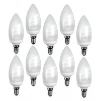 KIT 10 LAMPADINE OLIVA A LED PASSO E14 - 2700K (LUCE CALDA) 11W ( SVILUPPO 55W)
