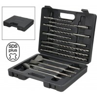 KIT 13 PUNTE E SCALPELLI  SDS PLUS IN ACCIAIO FORGIATO X TASSELLATORE DEMOLITORE