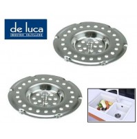 KIT 2 PEZZI FILTRO GRIGLIA IN ACCIAIO INOX X LAVANDINO LAVELLO DI CUCINA UNIVER.