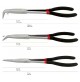 KIT 3 PINZE LUNGHE 280 mm  BECCHI FINI DRITTI E CURVI 45° e 90° ACCIAIO FORGIATO