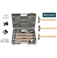 KIT UTENSILI PER RIPARAZIONE CARROZZERIA 4 TASSI + 3 MARTELLI IN VALIGIA