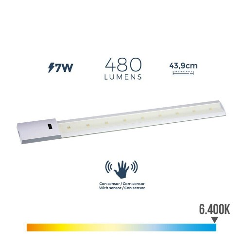 LAMPADA A 6 LED CON SENSORE DI PROSSIMITA' 7 WATT - 480lm - LUCE FREDDA 6400K