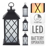 LAMPADA LANTERNA LUME DECORATIVO A BATTERIE CON LUCE A LED IN MATERIALE PLASTICO