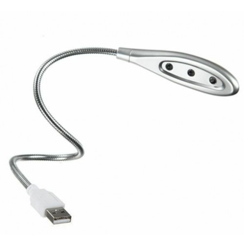 LAMPADA LUCE A TRE LED CON ATTACCO USB PER PORTATILI NOTEBOOK