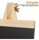 LAVAGNA IN LEGNO NERA DA TAVOLO DECORATIVA CON SUPPORTO A TREPPIEDE CM 20 X 36