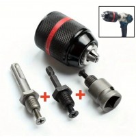 MANDRINO AUTOBLOCCANTE 1/2 - 13 mm + 3 ADATTATORI- SDS PLUS - ESAGON. 1/4 - 1/2