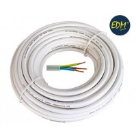 MATASSA ROTOLO DI CAVETTO CAVO ELETTRICO BIANCO 25 METRI CON FILI DA 3X1 mm 
