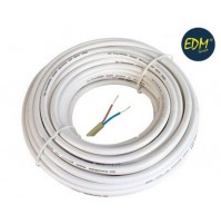 MATASSA ROTOLO DI CAVO CAVETTO ELETTRICO BIANCO 10 METRI CON FILI DA 2X1 mm