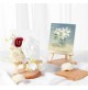 MINI CAVALLETTO DA PITTORE IN LEGNO + TELA DA 15x15 STAND ESPOSITORE PORTA FOTO
