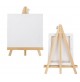 MINI CAVALLETTO DA PITTORE IN LEGNO + TELA DA 15x15 STAND ESPOSITORE PORTA FOTO