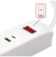 MULTIPRESA 6 PRESE POLIVALENTI ITALIANE+SCHUKO INTERRUT. SPINA 10A + 2 USB A+C