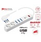 MULTIPRESA 6 PRESE POLIVALENTI ITALIANE+SCHUKO INTERRUT. SPINA 10A + 2 USB A+C