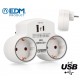 MULTIPRESA CON SPINA + 2 PRESE SCHUKO FRANCO TEDESCA E DOPPIA PRESA USB A+C B.