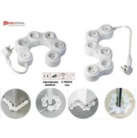 MULTIPRESA SNODABILE CON SPINA + 5 PRESE STANDARD TEDESCHE SCHUKO E INTERRUTTORE