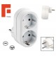 MULTIPRESA VERTICALE CON SPINA + 2 PRESE SCHUKO FRANCO TEDESCA BIANCA 3680W MAX