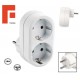 MULTIPRESA VERTICALE CON SPINA + 2 PRESE SCHUKO FRANCO TEDESCA BIANCA 3680W MAX