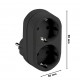 MULTIPRESA VERTICALE CON SPINA + 2 PRESE SCHUKO FRANCO TEDESCA NERA 3680W MAX