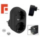 MULTIPRESA VERTICALE CON SPINA + 2 PRESE SCHUKO FRANCO TEDESCA NERA 3680W MAX