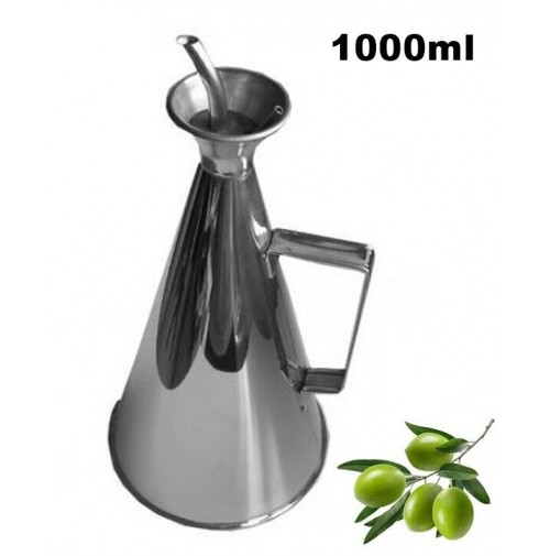 OLIERA ACETIERA DOSATORE ANTI GOCCIA IN ACCIAIO INOX 1000 ml PORTA