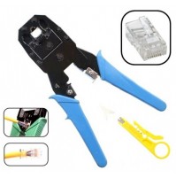 PINZA CRIMPATRICE PER CONNETTORI RJ11 RJ45 RJ12 LAN E TELEFONO 4-6-8-POLI