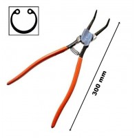 PINZA CURVA STRINGENTE X ANELLI ELASTICI SEEGER EXTRA LUNGA 300 mm ACCIAIO FORG.