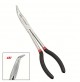 PINZA LUNGA 280 mm BECCHI FINI  CURVI A 45° IN ACCIAIO FORGIATO MANICI RIVESTITI