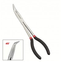PINZA LUNGA 280 mm BECCHI FINI  CURVI A 45° IN ACCIAIO FORGIATO MANICI RIVESTITI
