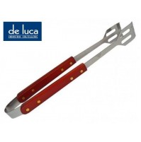 PINZA PER BARBECUE IN ACCIAIO CON MANICO IN LEGNO CM 40