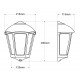 PLAFONIERA APPLIQUE DA PARETE IN RESINA E PMMA TRASPARENTE PER LAMPADINA E27
