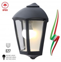 PLAFONIERA APPLIQUE DA PARETE IN RESINA E PMMA TRASPARENTE PER LAMPADINA E27