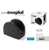 PORTA TOVAGLIOLI IN CERAMICA NERO OPACO 10X6X8 CM PORTATOVAGLIOLI
