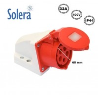 PRESA DA MURO INCLINATA CEE TRIFASE 5 POLI INDUSTRIALE 32A 400V PROTEZIONE IP44