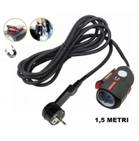 PROLUNGA LINEARE 1,5 METRI 3X1,5mm SPINA E PRESA SCHUKO CON MAGNETE E CLIP 3500W