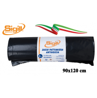 ROTOLO DI 6 SACCHI SACCHETTI X PATTUME RIFIUTI CM 90 X 120 SPESS. 80 MICRON NERI