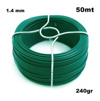 ROTOLO FILO DI FERRO PLASTIFICATO 1,4 mm x 50 METRI X LEGATURA RETI GIARDINAGGIO