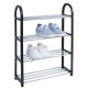 SCARPIERA PORTA SCARPE SCAFFALE 4 RIPIANI  IN METALLO E PLASTICA NERA 50X65X19CM