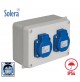 SCATOLA CON 2 PRESE TIPO F SCHUKO 16A 2P+T PROTEZIONE IP54 