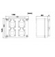 SCATOLA CON 4 PRESE SCHUKO - TIPO F 16A - 2P+T PROTEZIONE IP54 