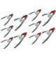 SET 10 MORSETTO PINZA A MOLLA 105 mm X FISSARE BLOCCARE IN ACCIAIO PUNTE PLASTIF