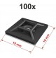 SET 100 PEZZI SUPPORTO ADESIVO 19X19 mm X FASCETTE AUTOSTRINGENTI DA 3,6 mm NERO