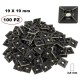 SET 100 PEZZI SUPPORTO ADESIVO 19X19 mm X FASCETTE AUTOSTRINGENTI DA 3,6 mm NERO