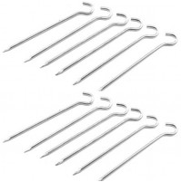 SET 12 CHIODI PICCHETTI  A GANCIO DA TENDA CAMPEGGIO 165 mm IN ACCIAIO ZINCATO