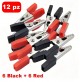 SET 12 PINZE PINZETTE A COCCODRILLO 30 mm PER CAVI FILI E COLLEGAMENTI ELETTRICI