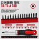 SET 13 INSERTI TORX MANICO 1/4 PORTAINSERTI CACCIAVITE A CRICCHETTO REVERSIBILE