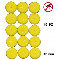 SET 15 PZ MINI CANDELA DA ESTERNO ALLA CITRONELLA ANTI ZANZARE 35 mm