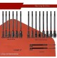 SET 16 INSERTI PROLUNGATI MAGNETICI SVITA BULLONI IN MILLIMETRI E POLLICI 150 mm