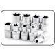 SET 19 CHIAVI A BUSSOLA CORTE E LUNGHE 80 mm PROF. INTERNO TORX FEMMINA DA 1/2
